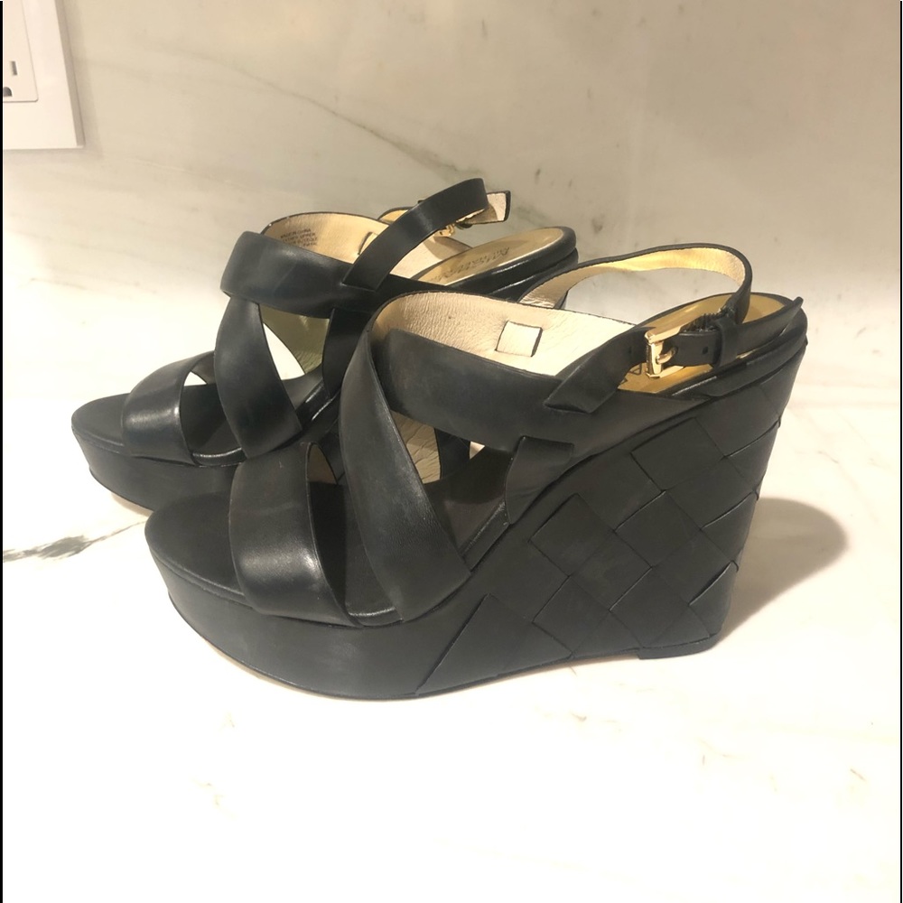 Michael Kors Leather Slingback Wedge